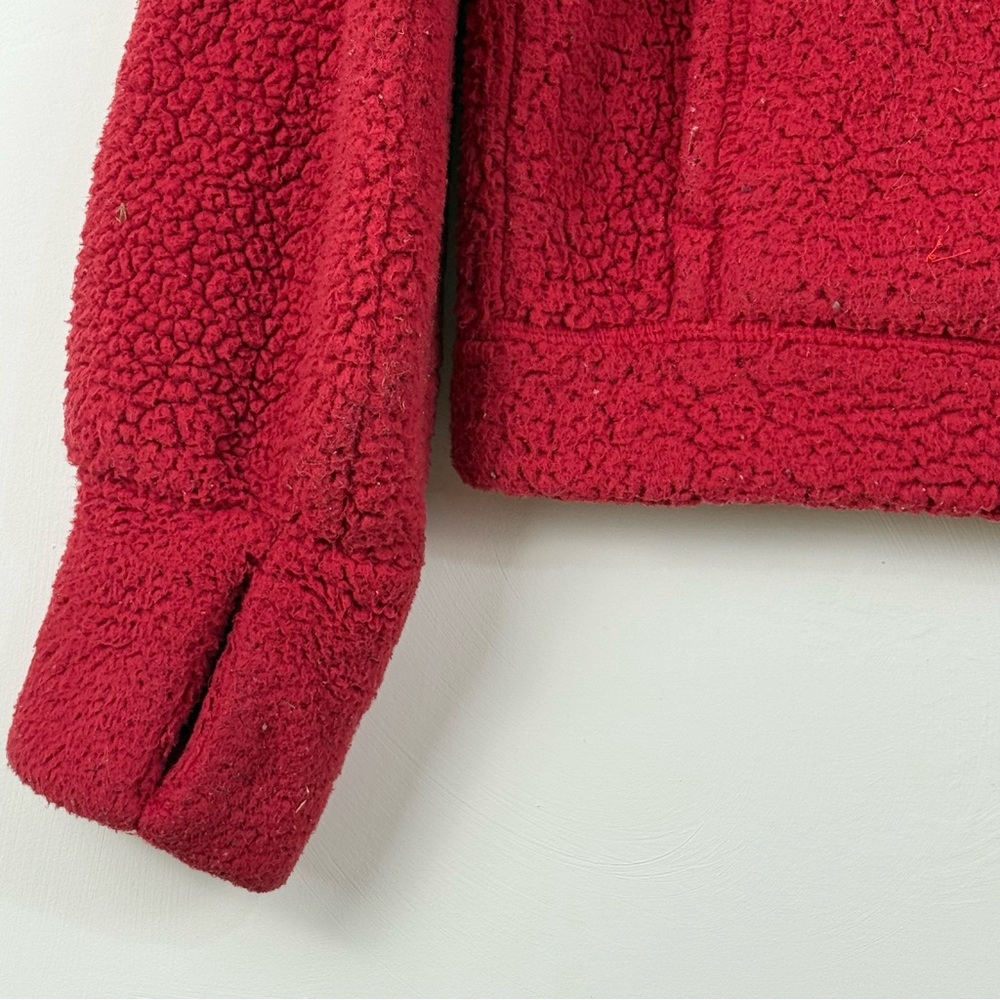 Athleta Girl So Toasty Tugga Sherpa Jacket Red Full Zip Size S/7 - Picture 6 of 11